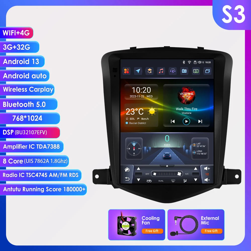 9.7" Android Car Radio for Chevrolet Cruze 2008-2012 GPS CarPlay - image 17