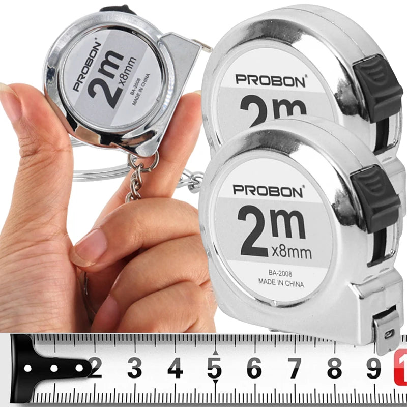 Portable Mini Tape Measure Keychain Small Household Measuring Tape Retractable 2m Tape Measure Key Chains Measuring Tools