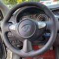 For Nissan 370Z Coupe 370Z Roadster 2013 2015 Hand-Stitch Full Coverage Suede&leather Car Steering Wheel Cover NISMO Accessory