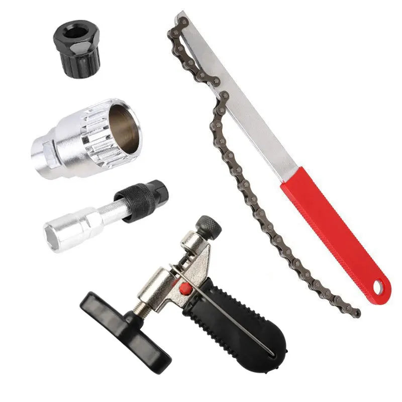 Bicycle Repair Tool Kits Bike Flywheel Removal Chain Breaker Cutter Crank Puller Bike Wrench Cassette Bracket Extractor Sets