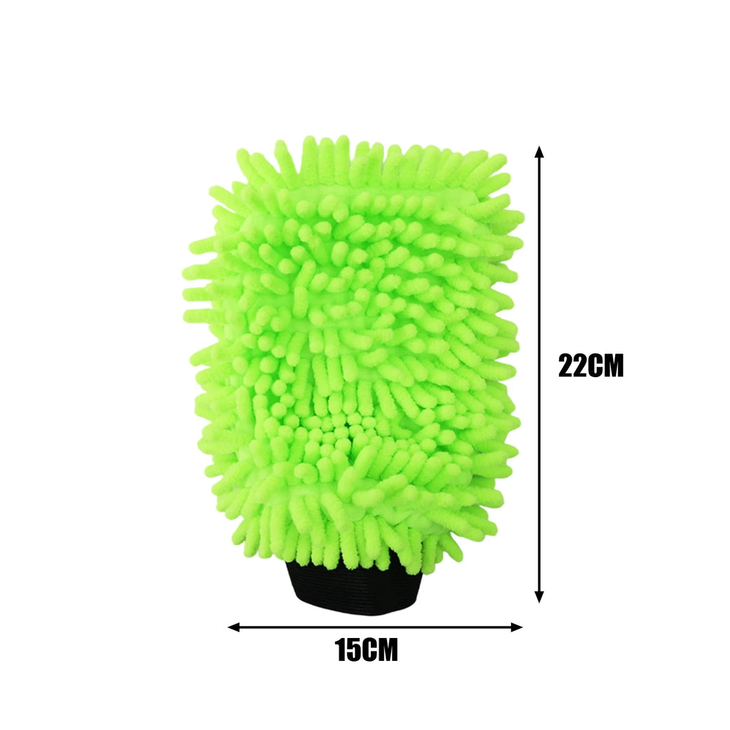 High Density Microfiber Car Wash Mitt, Chenille Scratch-Free Glove for Auto Detailing
