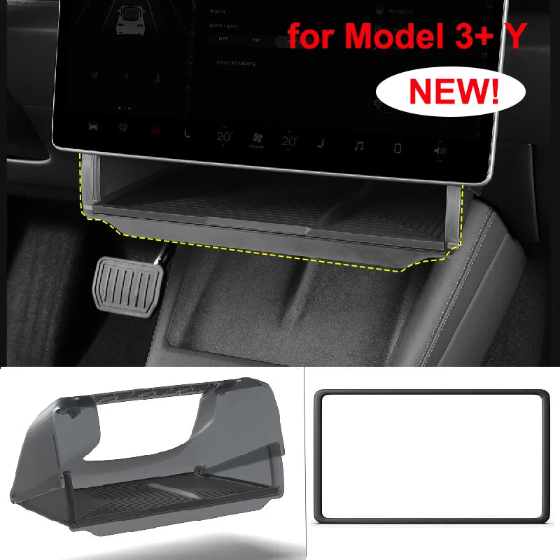 Under Screen Hidden Storage Tray for Tesla Model 3 and Model Y