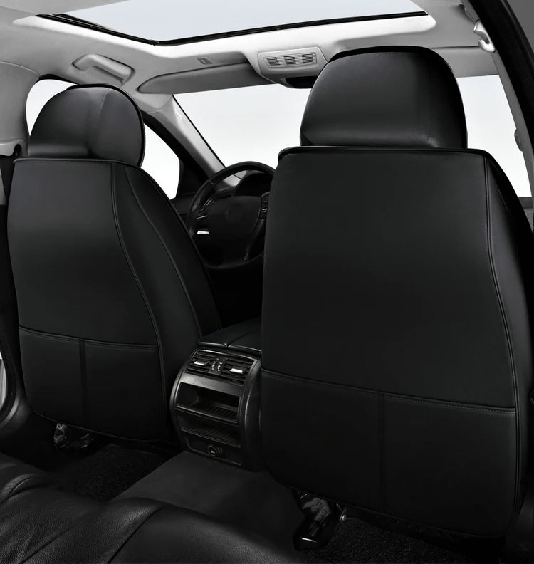 5-Seat Synthetic Leather Car Seat Cover Set with Lumbar Support