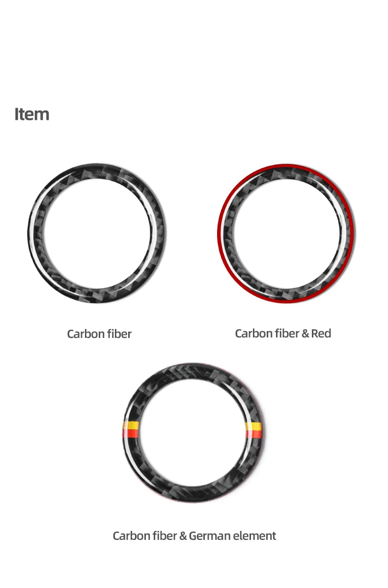 Carbon Fibre Ignition Key Ring Trim for Mercedes-Benz W204 and W205 - view 9