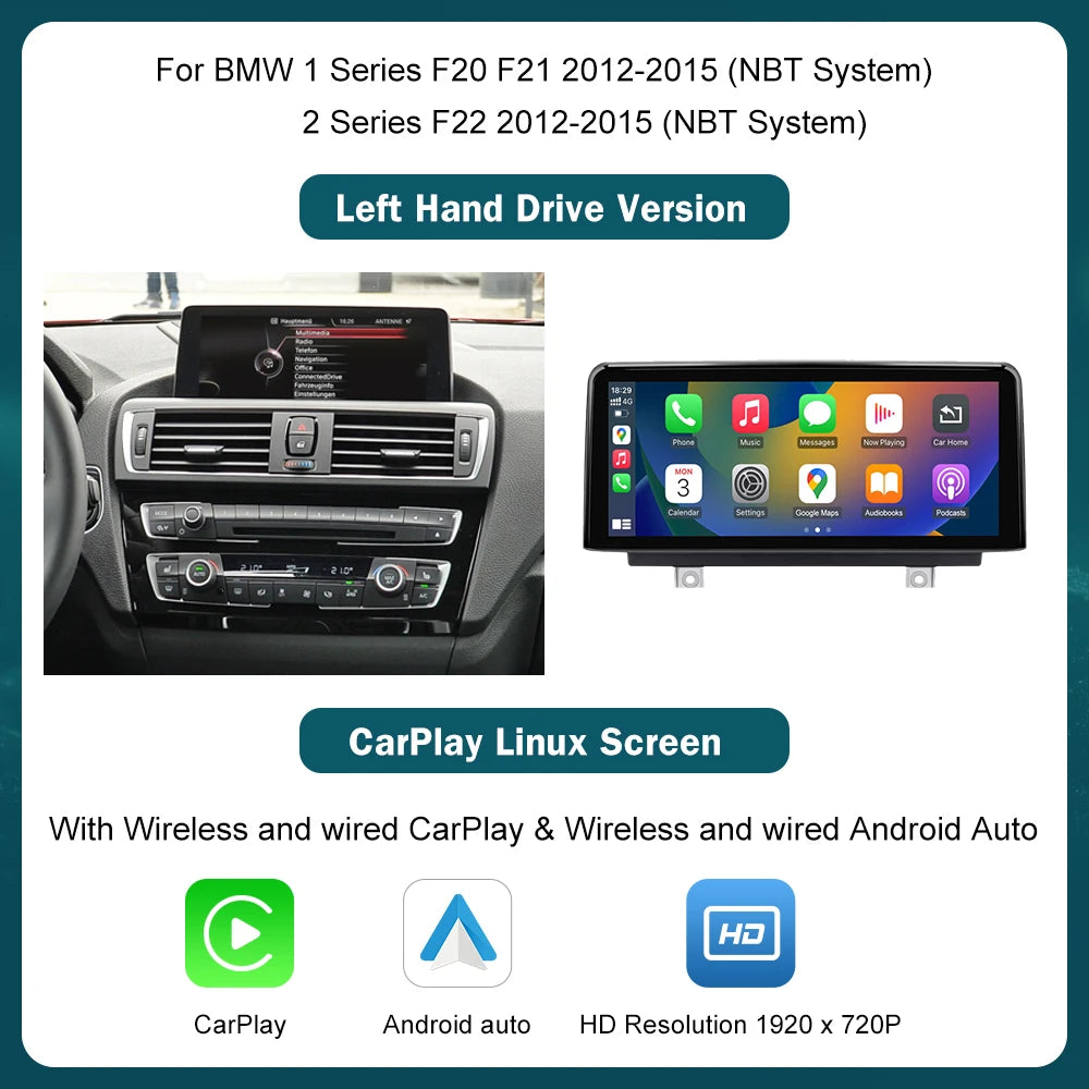 Wireless CarPlay & Android Auto Display for BMW Series 1-4 - image 7