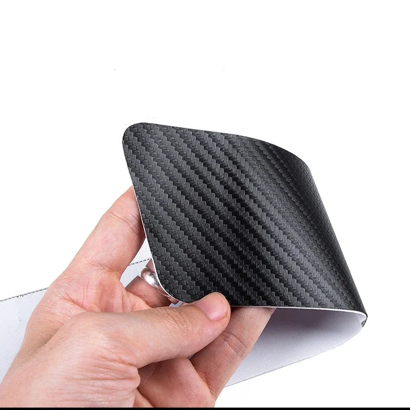 Carbon Fiber Texture Door Sill Scuff Protector Stickers, Front and Rear