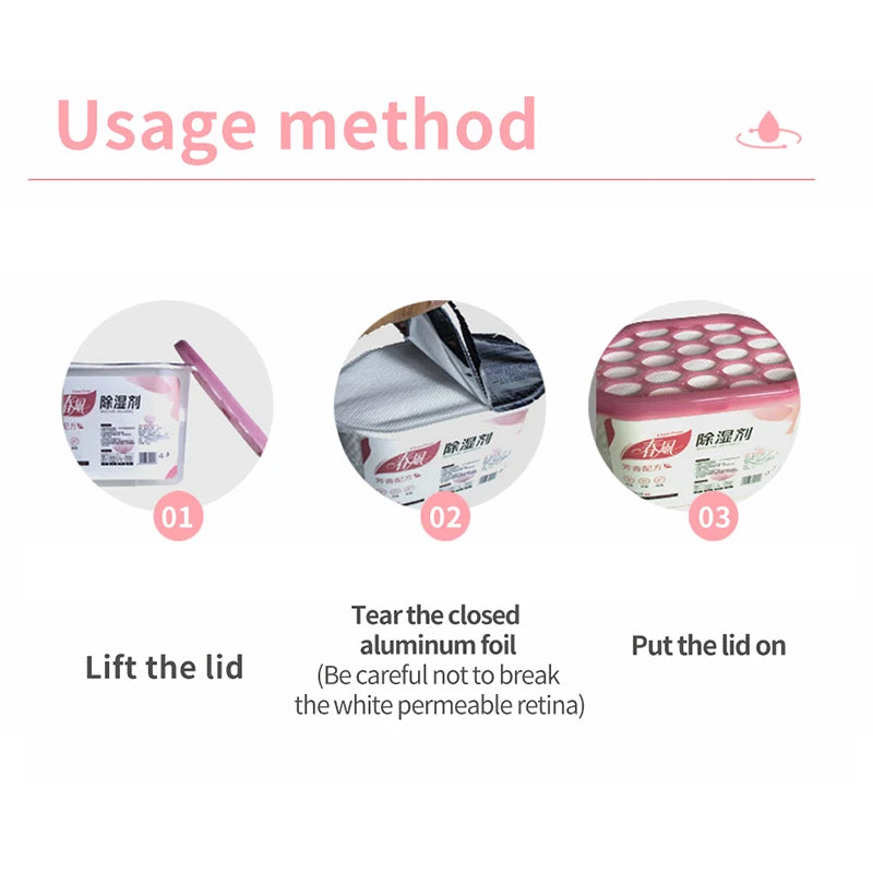 Reusable moisture absorber boxes, 3 pack 700ml closet dehumidifier
