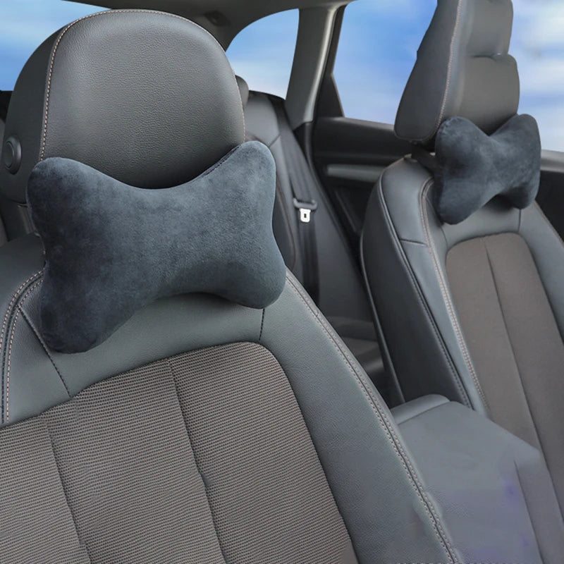Car Neck Pillows Both Side Front Headrest For Head Pain Relief Filled Memory Cotton Universal Cars Pillow Auto Interior Supplies