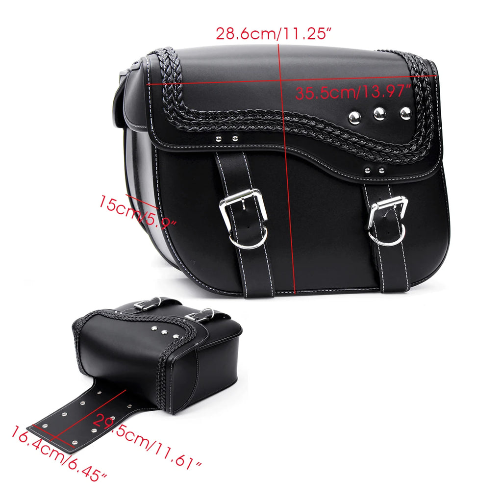 Large Motorcycle Saddlebags Pair for Sportster 883/1200 - image 11