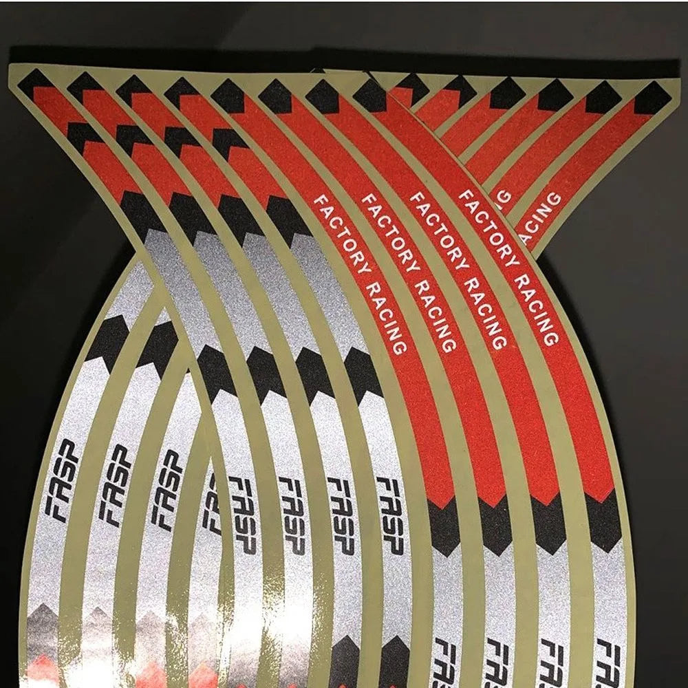 Reflective Wheel Rim Stripe Stickers for 17-18 Inch Motorcycle Wheels