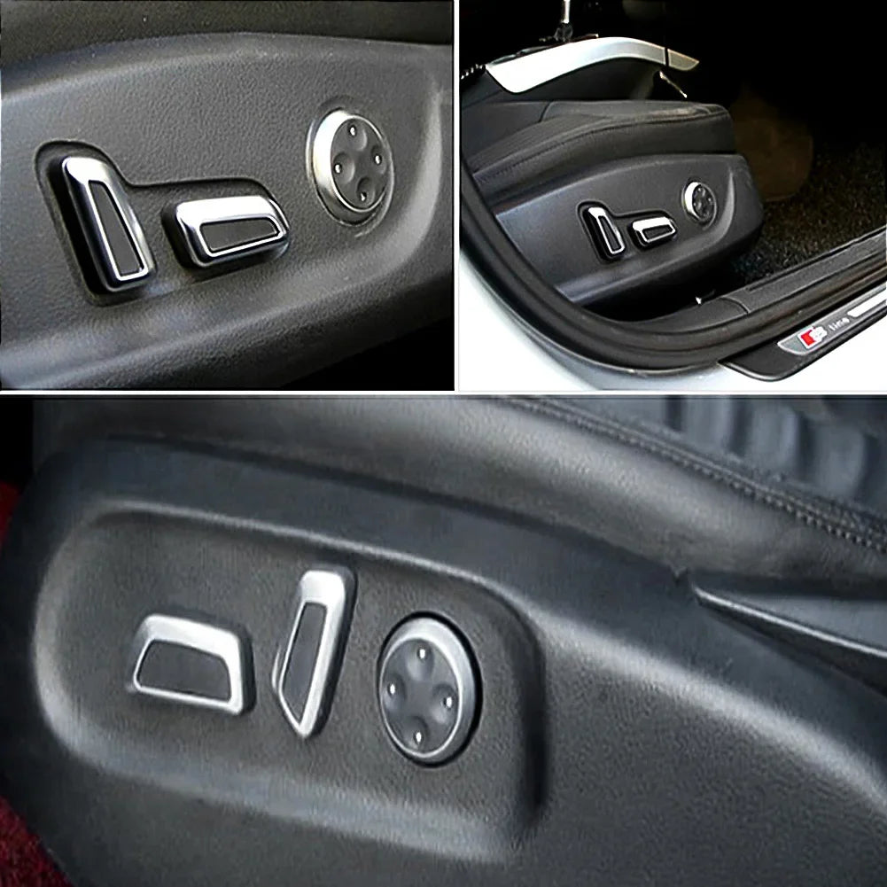 Audi Seat Adjustment Button Covers - 6 Pack Chrome ABS Trim - image 9