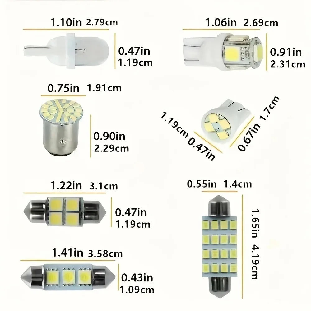 Boxed 42pcs LED Car Interior Light Kit LED Map Dome W5W 12V 2825 192 194 158 168 501 921 175 PC175 906 904 161 NoBatteryRequired