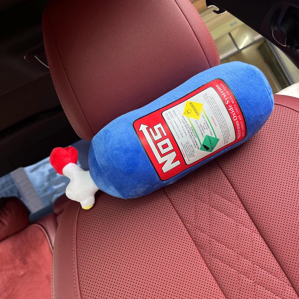 Nitrous Bottle Style Plush Car Neck Pillow and Headrest Cushion