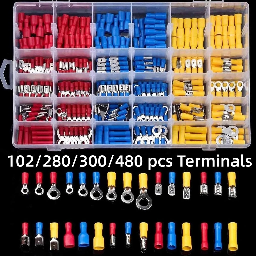 102/280/300/480-Piece Insulated Crimp Terminal Kit