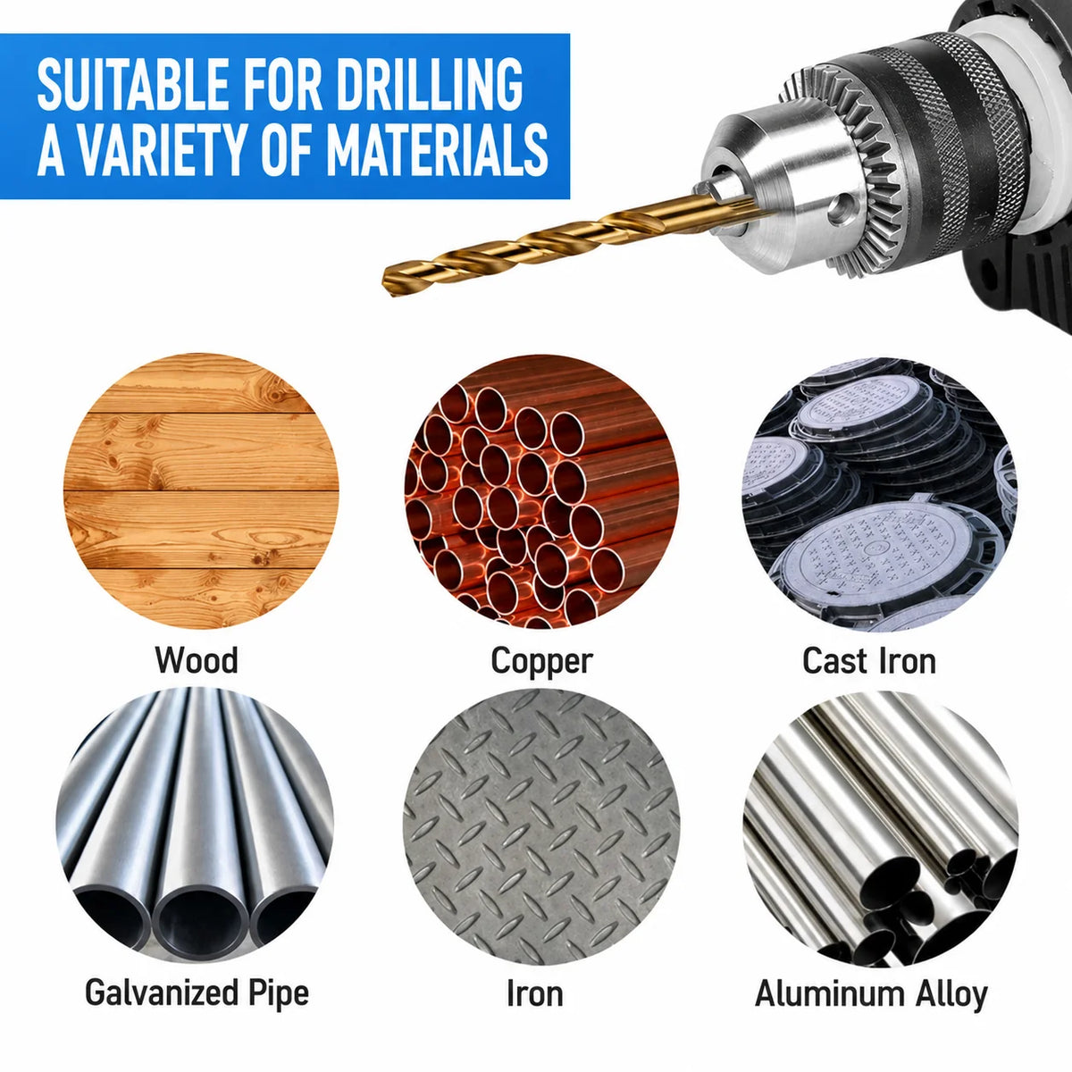 Twist Drill Bit Set Metal Wood Masonry Concrete Cement Brick Power Drill Bits Full Kit Socket Drill Accessories for Construction