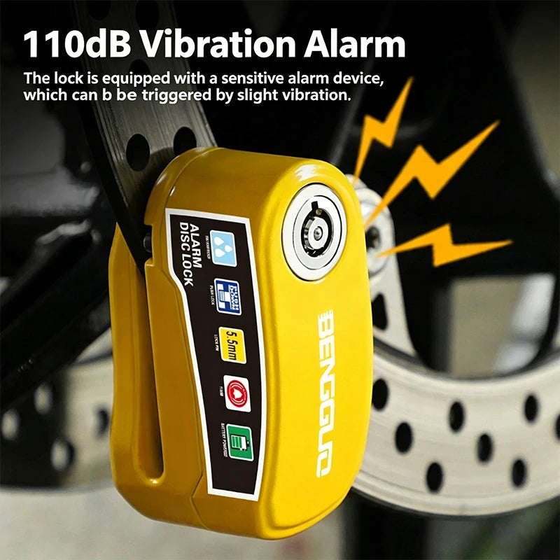 Motorcycle Disc Brake Alarm Lock, Water-Resistant