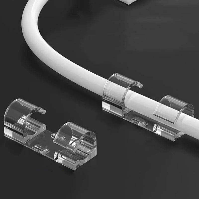 Transparent Cable Organizer Clips, 20/100 Pack