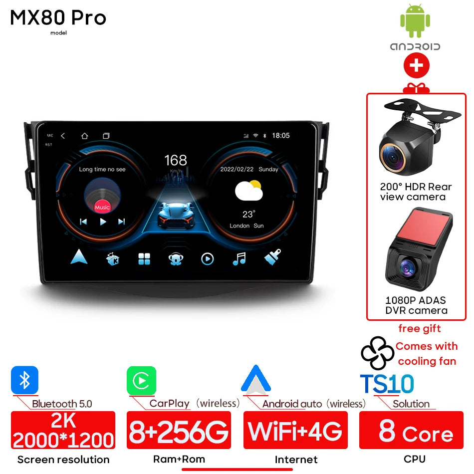 9 Inch Android Auto 2DIN Multimedia Player for Toyota RAV4 2005-2016 - image 12