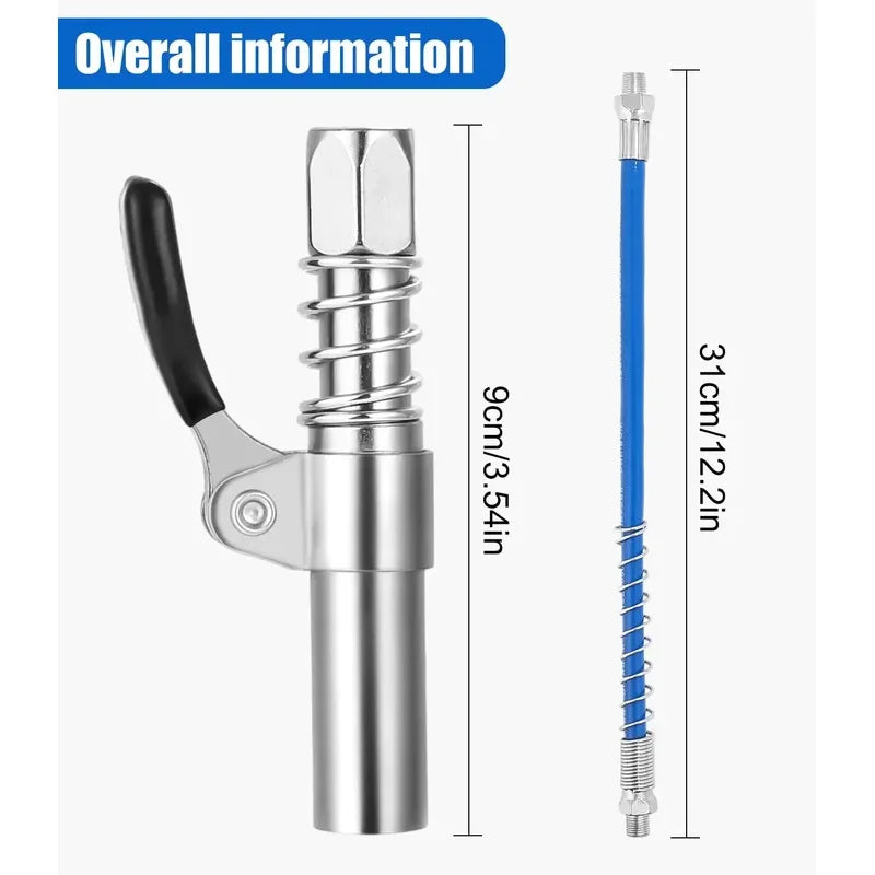 10000PSI Grease Gun Coupler Oil Pump Quick Release Grease Nozzle Injector Lubricating Oil Grease Gun Car Auto Repair Tool