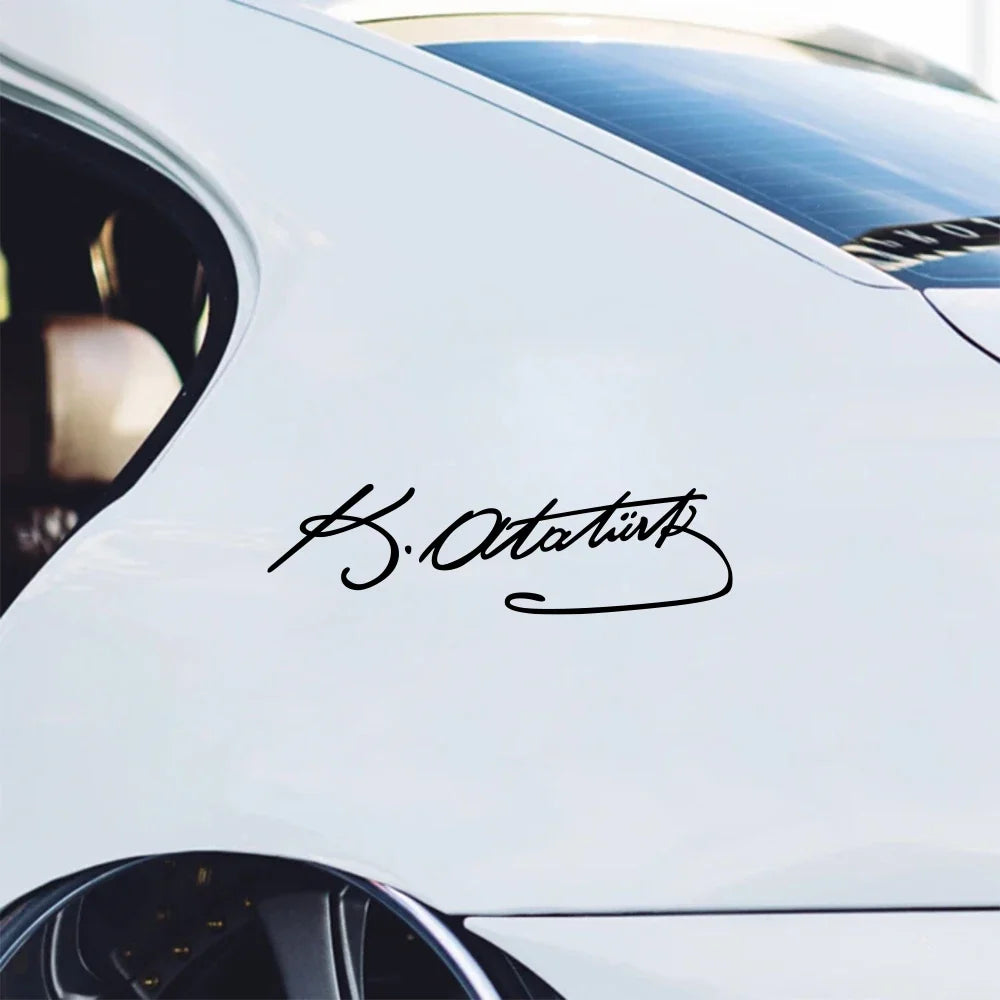 Signature Script Vinyl Car Sticker, Scratch-Resistant Decal - view 3