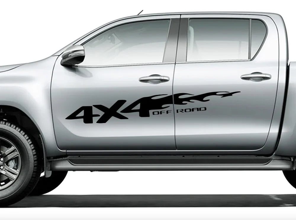 4x4 Off Road Flame Decals for Pickup Trucks, 2 pcs, 60cm or 120cm