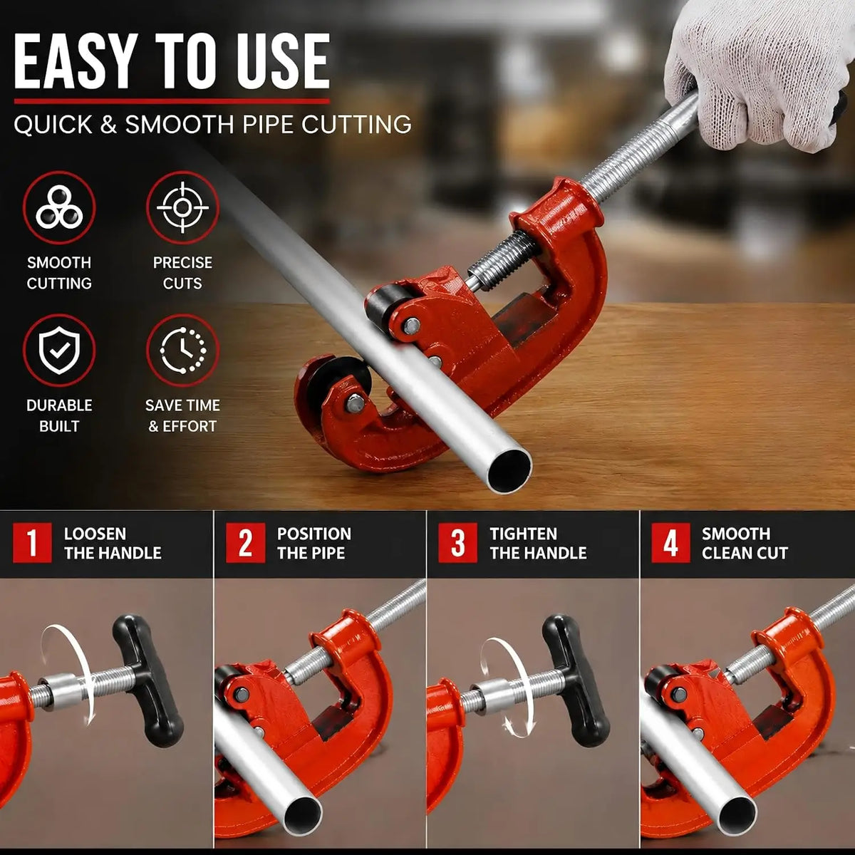 1PC Pipe Cutter, 15-50mm / 25-80mm Tubing Cutter, Heavy Duty Tube Cutter Tool for Cutting Copper,Aluminum Stainless Steel