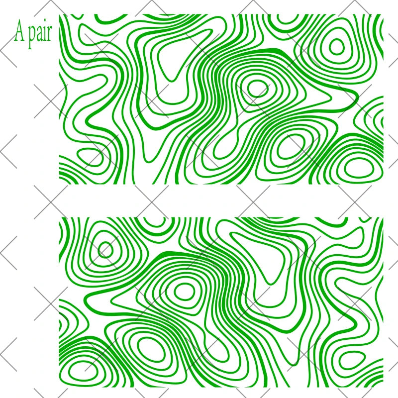 Topographic Map Reflective Car Window Sticker Pair, 85x45 cm