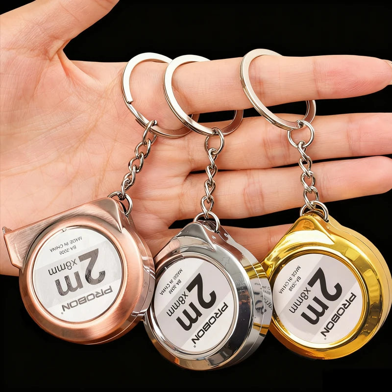 Portable Mini Tape Measure Keychain Small Household Measuring Tape Retractable 2m Tape Measure Key Chains Measuring Tools