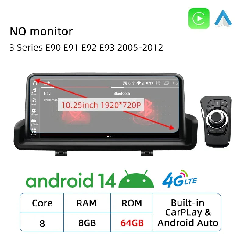 Android 14 CarPlay GPS for BMW 3 Series E90 E91 E92 E93 2005-2012 - image 10