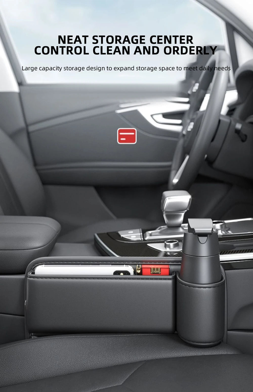 Car Seat Gap Organizer with Cup Holder