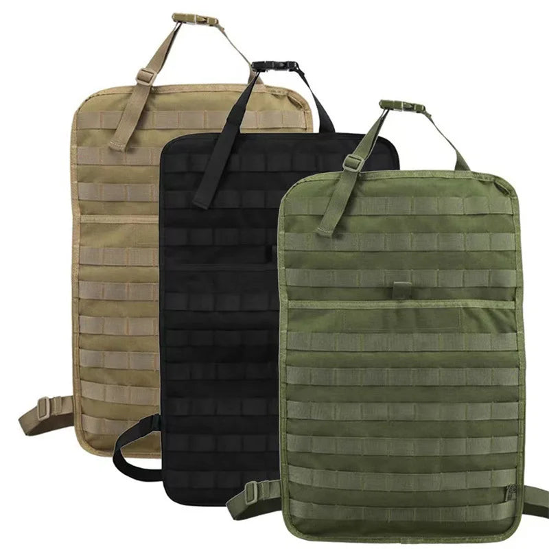 Tactical Seat Back Organizer with Detachable MOLLE Pouches