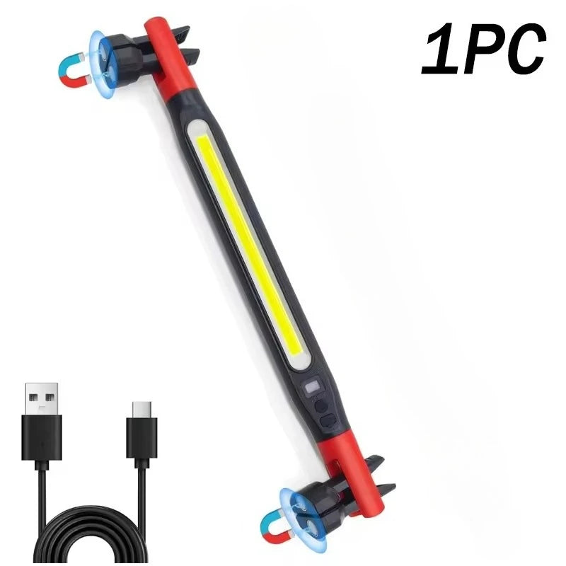 Magnetic LED Mechanic Work Light USB Rechargeable 360° Swivel Flashlight for Car Repair Auto Garage Use Emergency Lamp