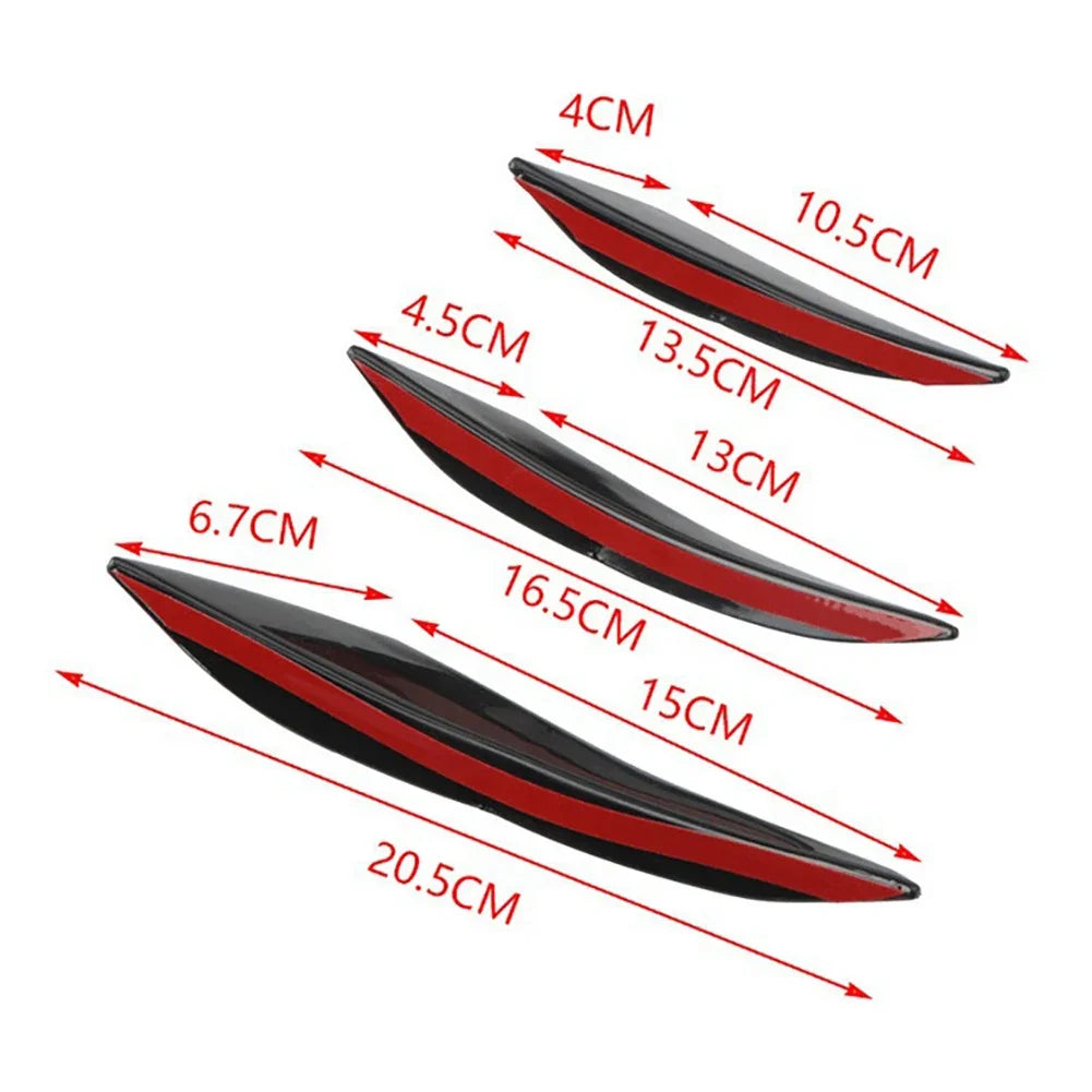 Universal Front Bumper Lip Spoiler Canards 4 or 6 Piece Set - image 6