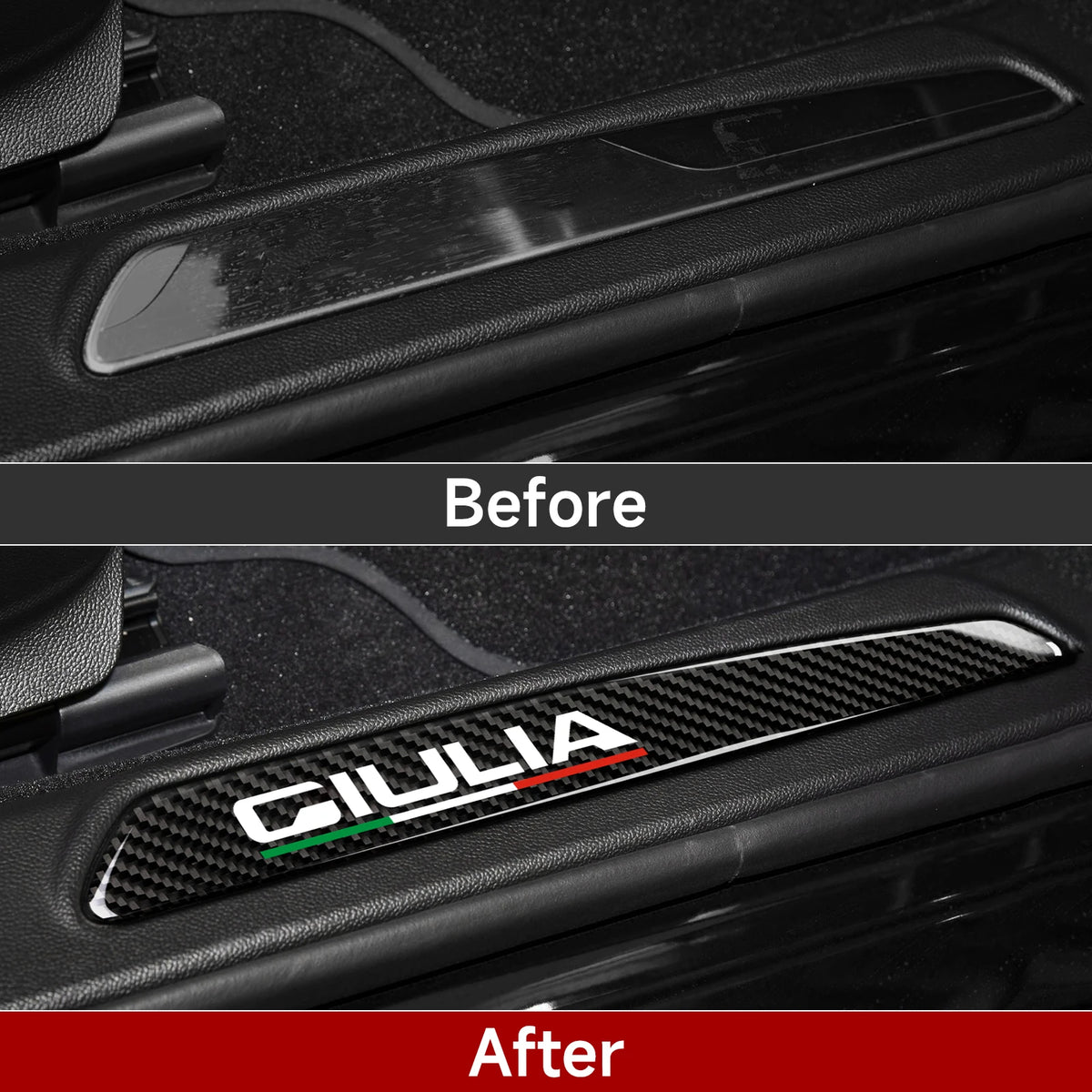 Carbon Fiber Interior Trim Stickers for Alfa Romeo Giulia and Stelvio