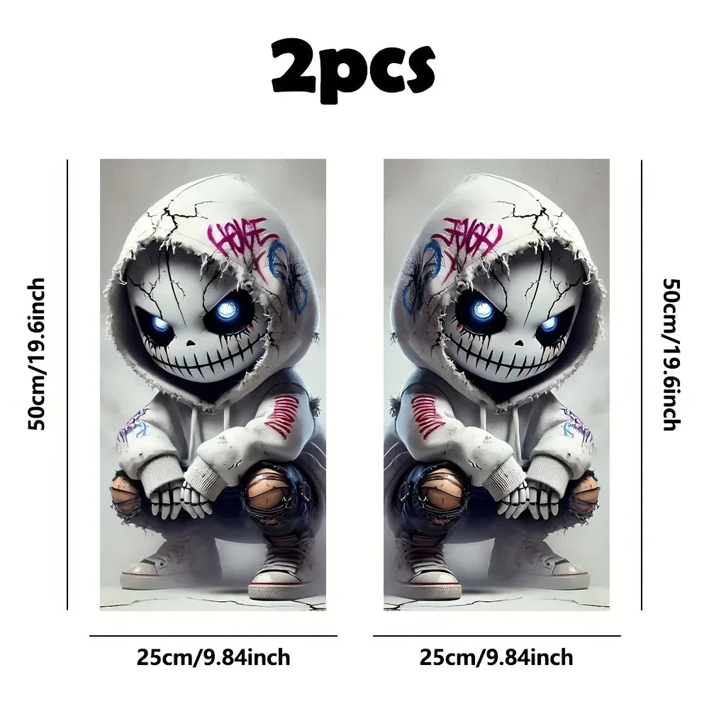 Punk Style B-Pillar Vinyl Sticker Pair with Semi-Matte Finish