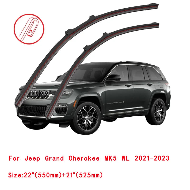 For Jeep Grand Cherokee WJ WG WH WK2 WL SUV 4X4 1999 2004 2008 2010 2014 2016 2019 2020 2022 Double Rubber Wiper Blades