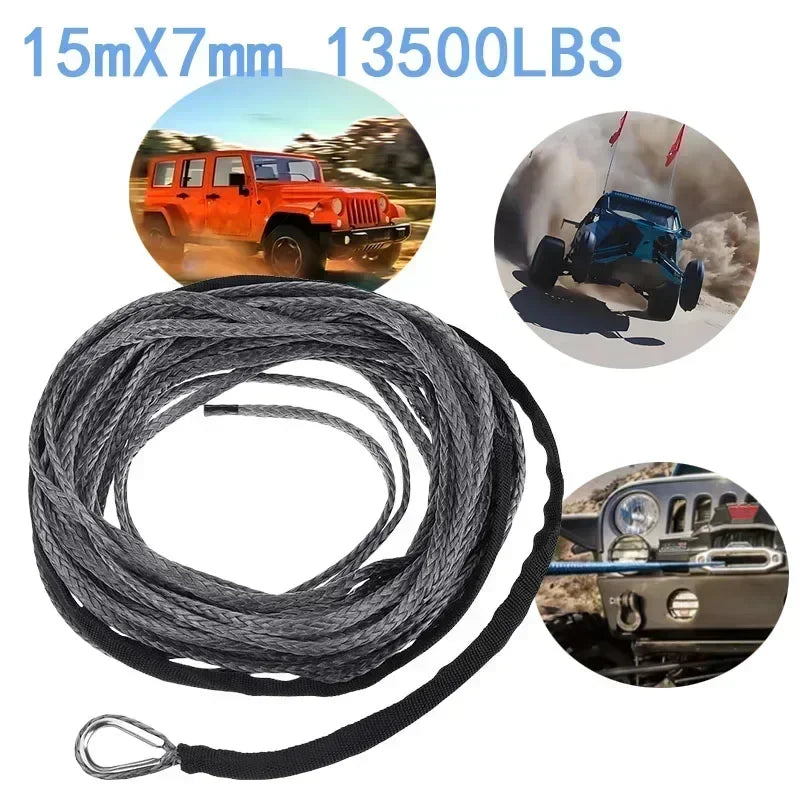 15m 13,500 lbs Synthetic Tow Strap Recovery Rope – 4x4 Offroad