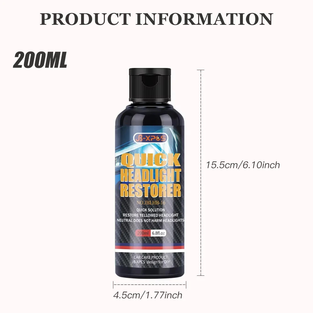 Headlight Restoration Liquid for Yellowed and Hazy Headlights