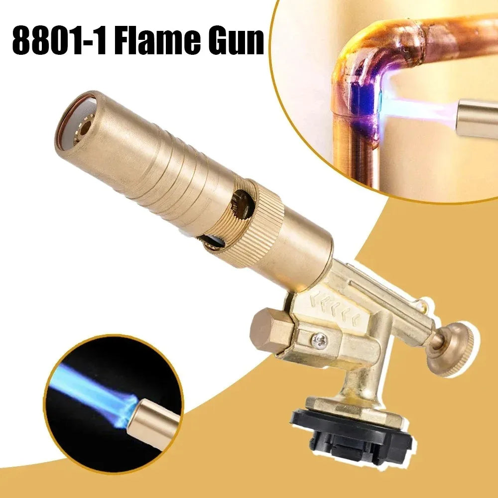 Gas Burner Welding Torch Gold Copper Portable Welding Gas Torch High-Temperature Flame Gas Blow Torch For BBQ Welding & Cooking