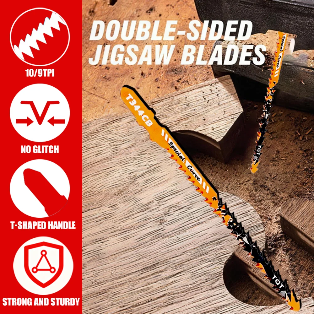 Double-Sided Jigsaw Blades (4-Pack) for Curved Cuts - Wood & Plastic - image 4