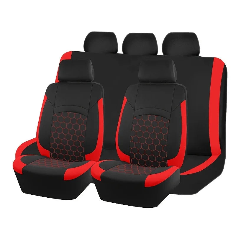 Breathable 9-Piece Car Seat Cover Set for 5 Seats