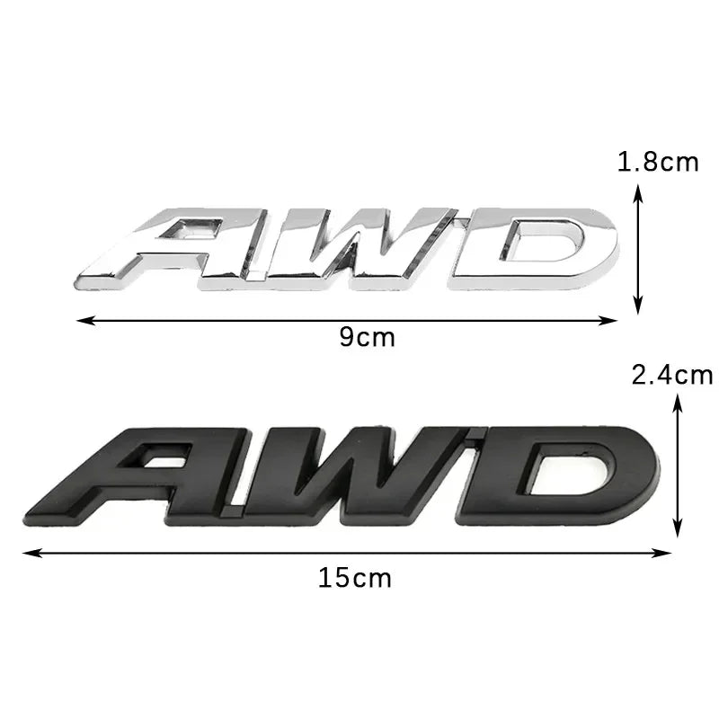 3D Metal AWD Letter Trunk and Fender Emblem Badge Sticker - view 2