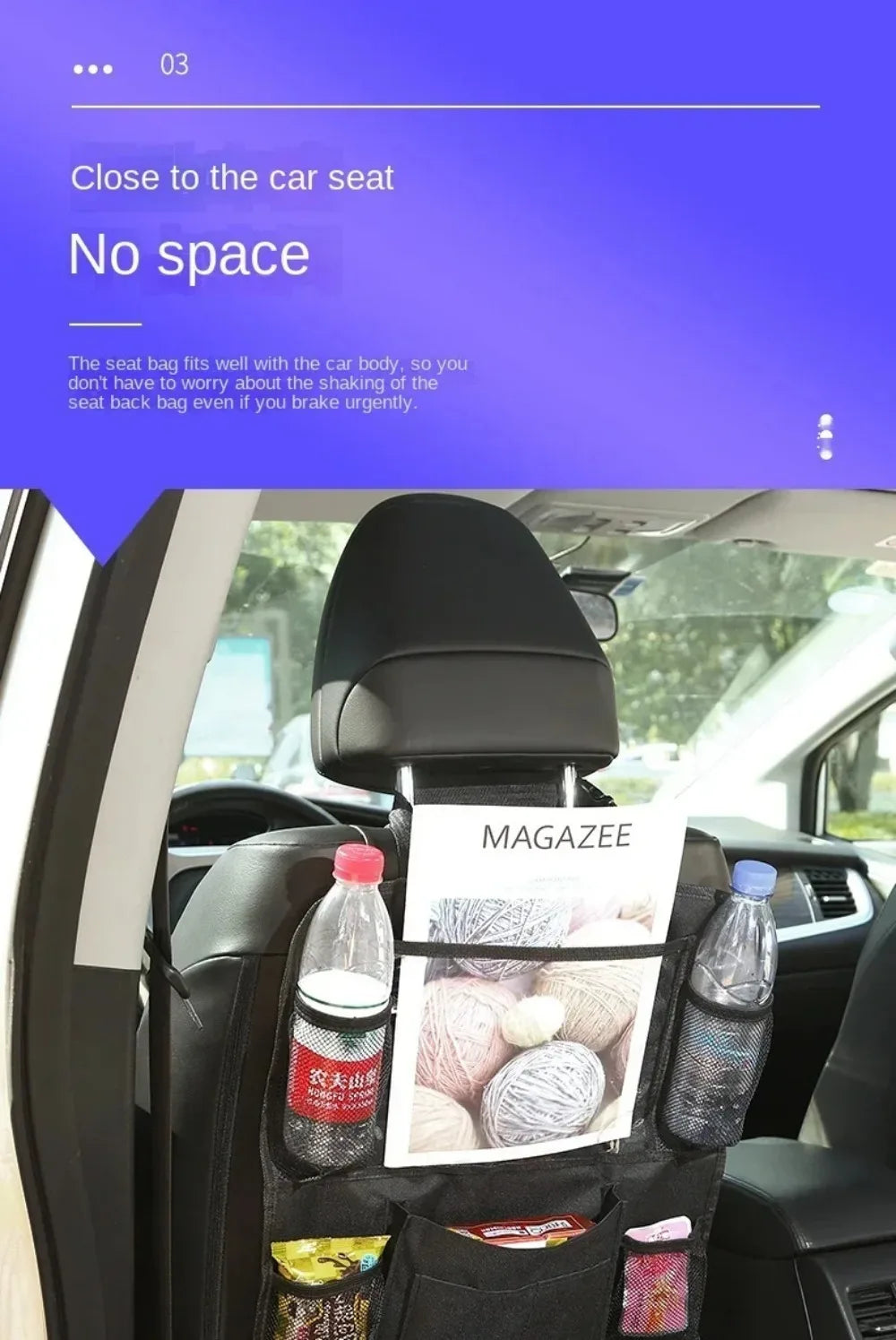 Car Backseat Organizer with Tablet Holder, 1 or 2 pcs