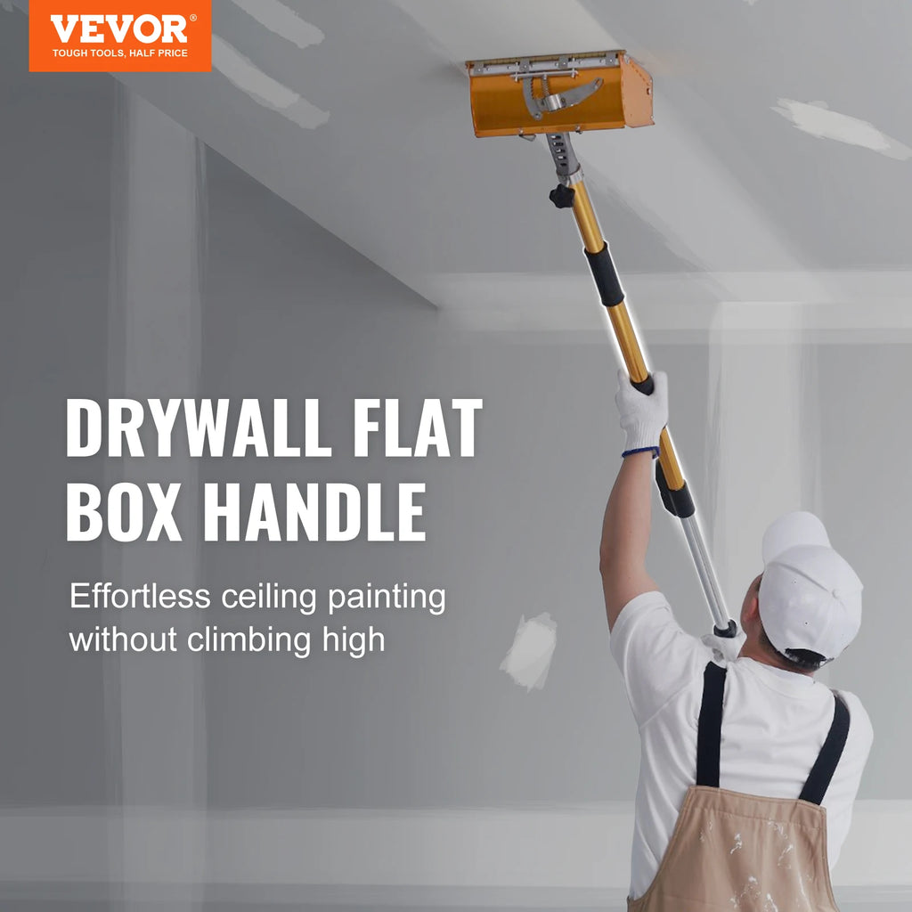SucceBuy Drywall Flat Box Handle 40''-64'' Anodized Aluminum 5-Section Length Adjustable Non-Slip Grip Plasterboard, Wallboard