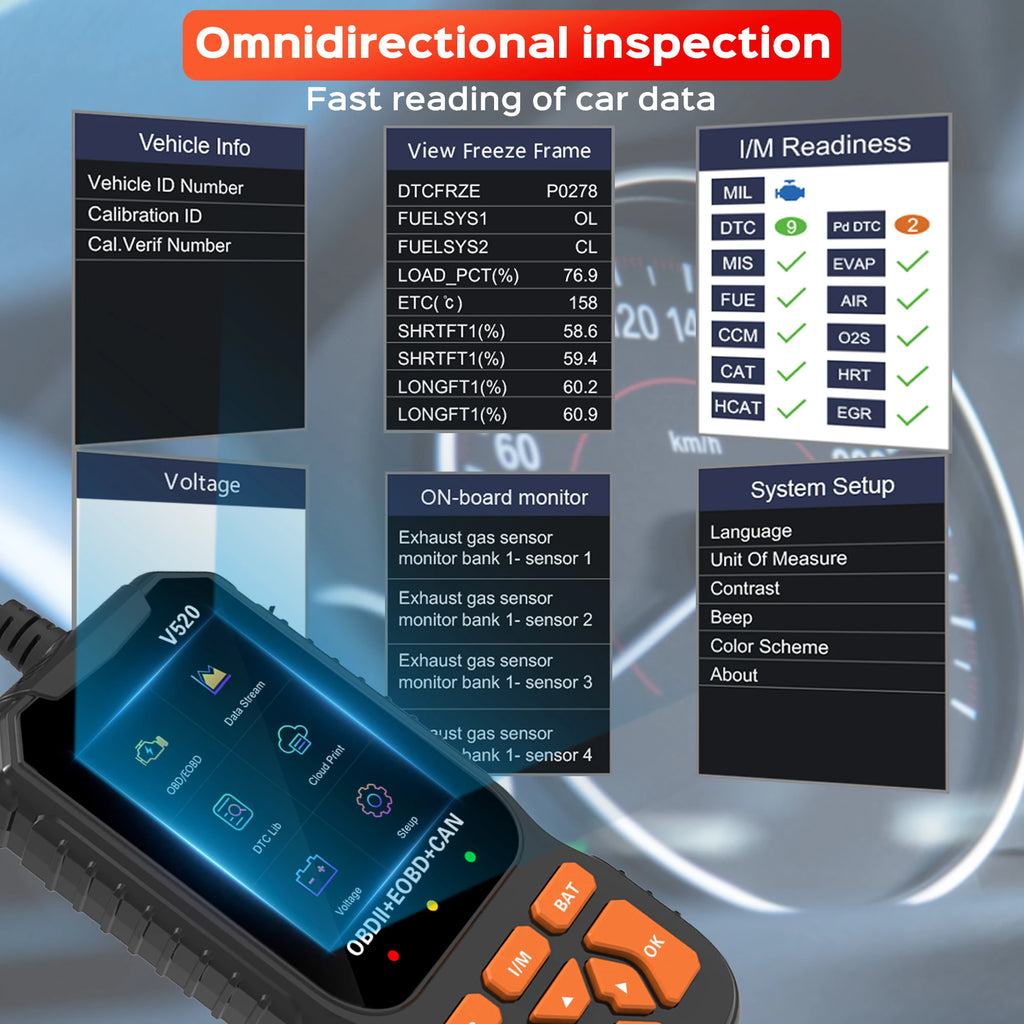 OBD2 Car Scanner Diagnostic Scan Tool Professional Vehicle Fault Code Reader