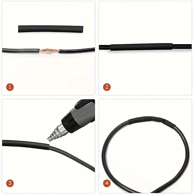 Heat Shrink Tubing Kit Black Heat Shrink Wrap Cable Sleeve Insulation Waterproof Electrical Wire Cable Tubing Assortment Set
