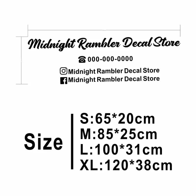Custom Business Social Media Vinyl Car Decal