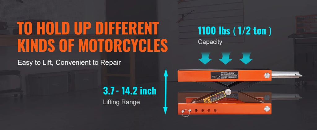 SucceBuy 1100lb Motorcycle Scissor Lift Jack with Safety Pin - image 9