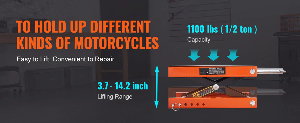 SucceBuy 1100lb Motorcycle Scissor Lift Jack with Safety Pin - image 9