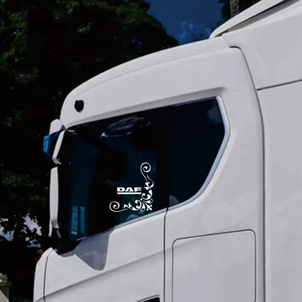 2pc Calligraphy Corner Window Graphics for DAF Lorry Cabs - view 3